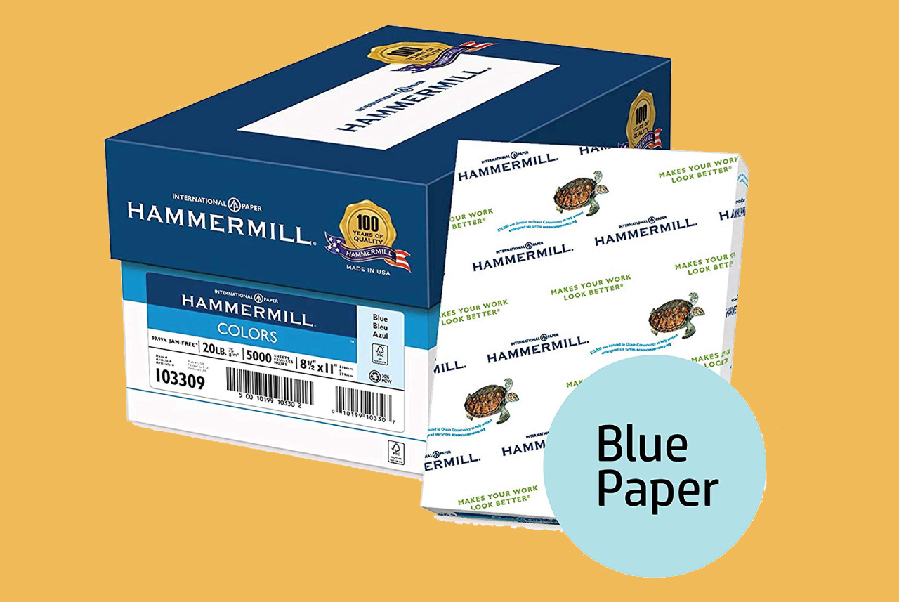 Hammermill Colored Paper, Blue Printer Paper